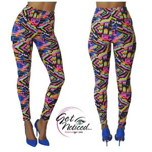 Rubik's Cube Aztec Leggings